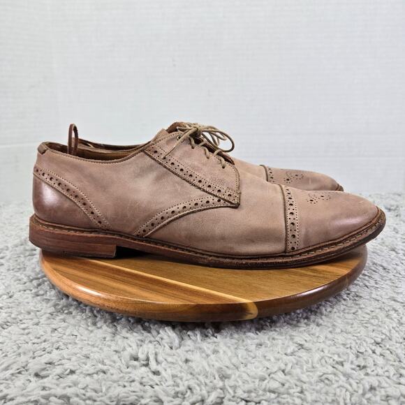 Allen Edmonds Mens 14D Bainbridge Brown Leather Cap Toe Brogue Medallion Oxford main image 9